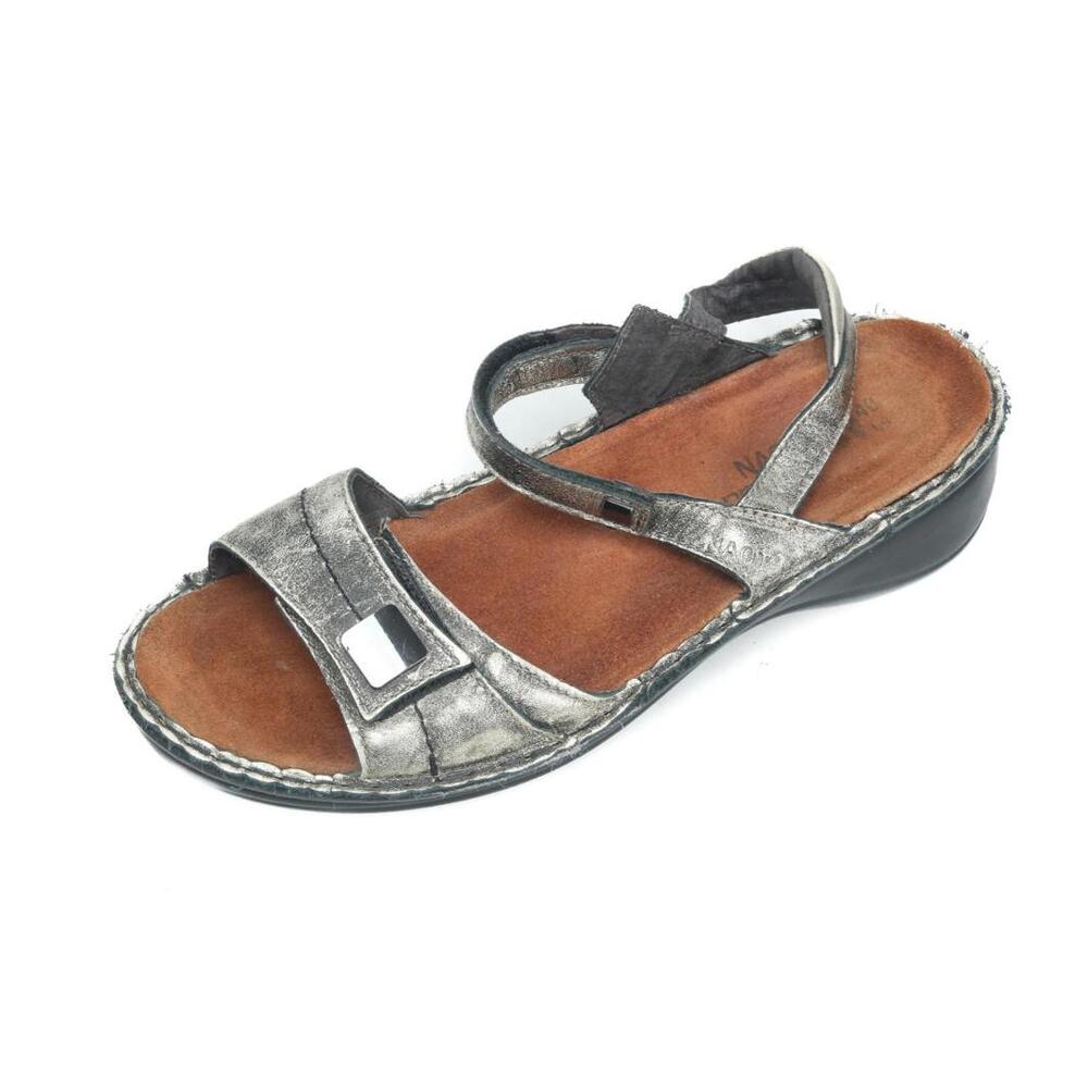 Naot Papaya Sandals Gold Distressed Strappy Metallic Women's 40 / 9